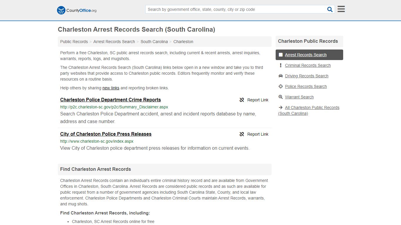 Arrest Records Search - Charleston, SC (Arrests & Mugshots)